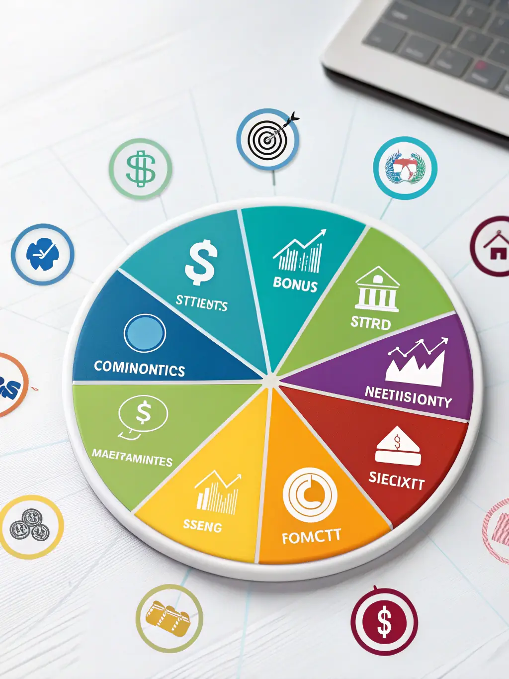 A pie chart illustrating risk diversification across various asset classes, symbolizing reduced risk through collaborative investment strategies.
