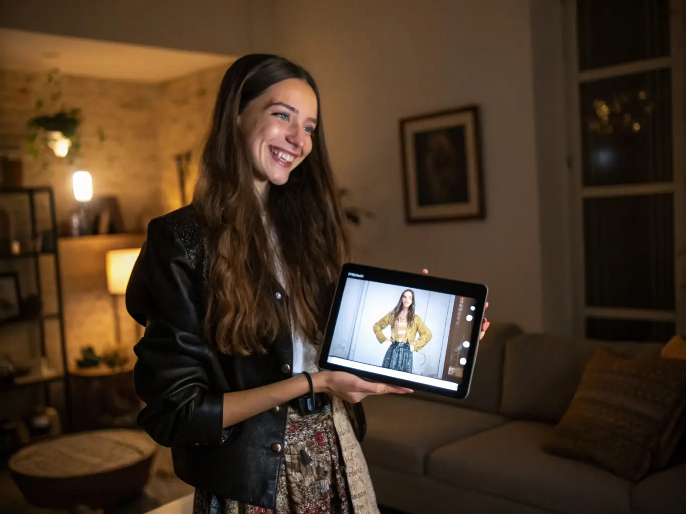 A person confidently managing their finances on a tablet, symbolizing empowerment and control.