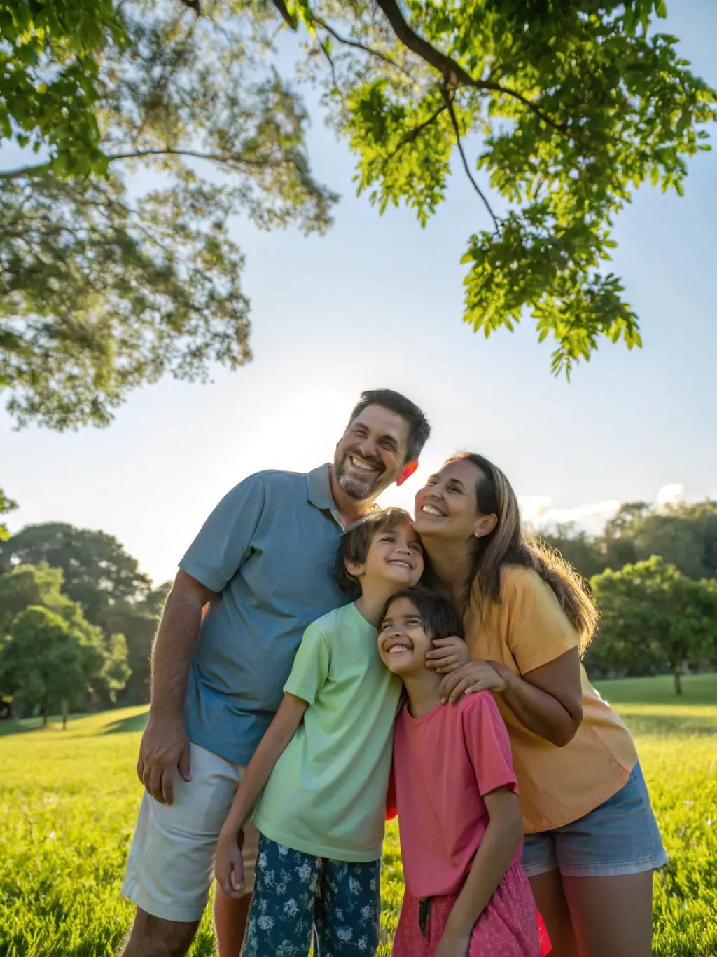 A vibrant image of a family gathered together, laughing and enjoying each other's company, representing the ability to spend quality time with loved ones during retirement, used to illustrate the family time benefit.